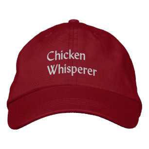 Casquette Brodée Laisser Whisperer de poulet en blanc