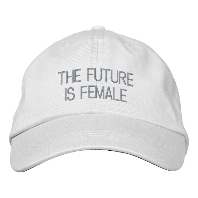 Casquette Brodée L'avenir est femme rose texte personnalisé moderne (Devant)