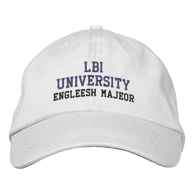CASQUETTE BRODÉE LBI UNIVERSITY (TM) ENGLEESH MAJEOR (Devant)
