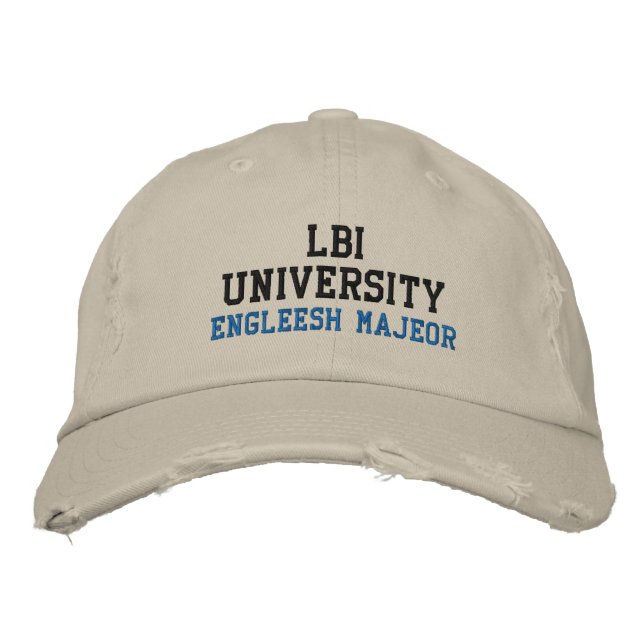 CASQUETTE BRODÉE LBI UNIVERSITY (TM) ENGLEESH MAJEOR (Devant)