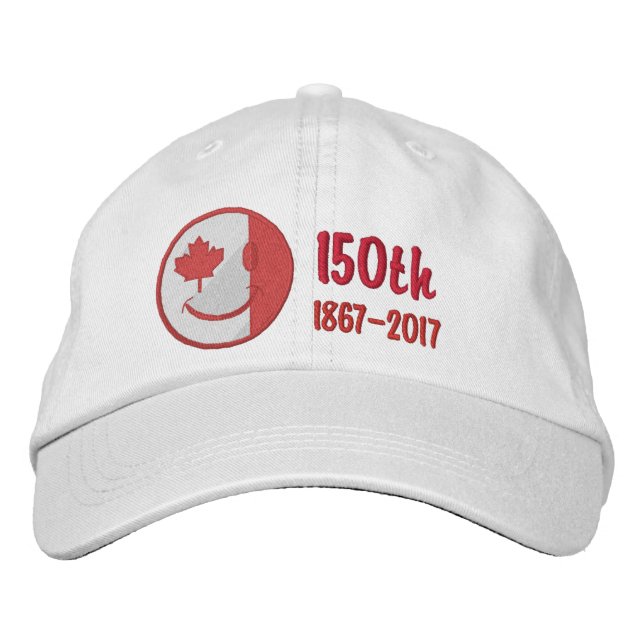 Casquette Brodée Le 150e anniversaire du joyeux visage canadien bro (Devant)