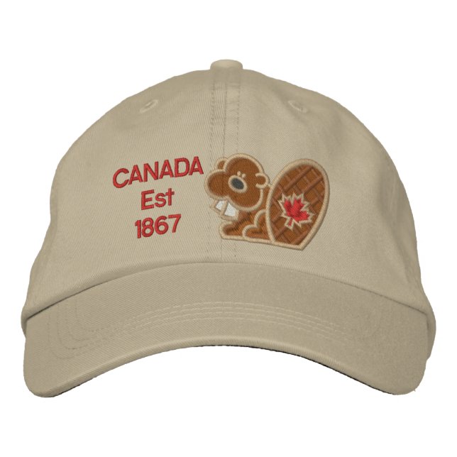 Casquette Brodée Le Canada célèbre le castor en 150 ans (Devant)