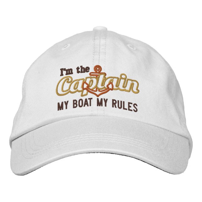 Casquette Brodée Le capitaine dit mon bateau mes règles (Devant)