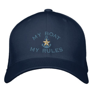 Casquette Brodée Le capitaine dit My Boat My Rules White Star Ancre