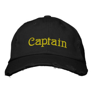 Casquette Brodée Le capitaine Nautical Embroded Distressed Black