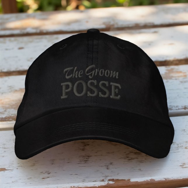 Casquette Brodée Le Marié Posse Mariage Moderne Typographie Simple (Créateur téléchargé)