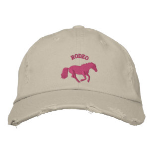 Casquette Brodée Les filles à cheval rodéo rose