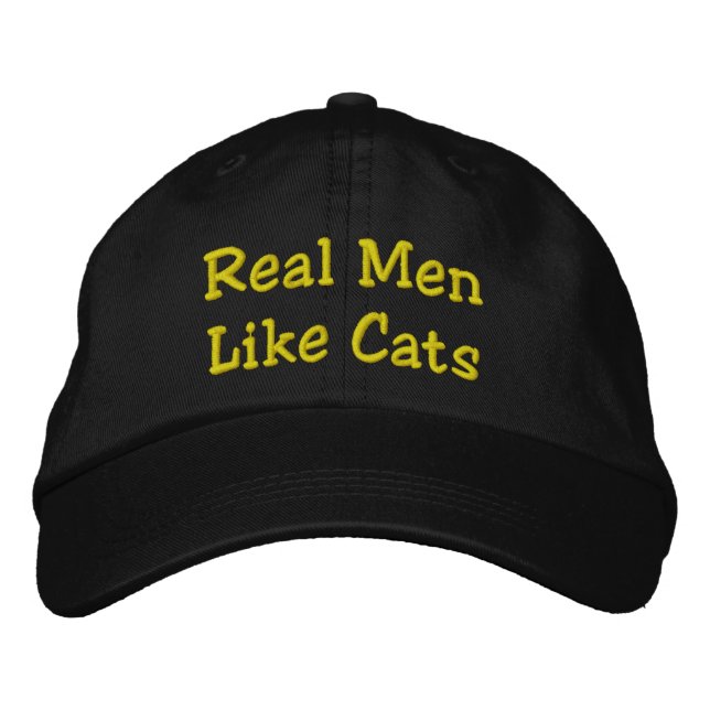 Casquette Brodée Les vrais hommes aiment les chats (Devant)