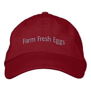 Casquette Brodée Lettrer les oeufs frais de ferme en gris