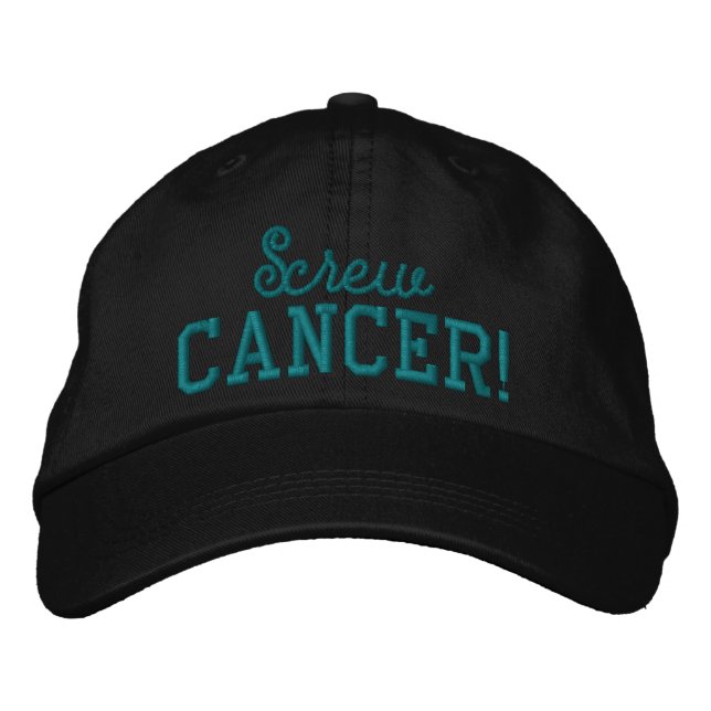 Casquette Brodée Lettres de Teal de cancer du col de l'utérus de (Devant)