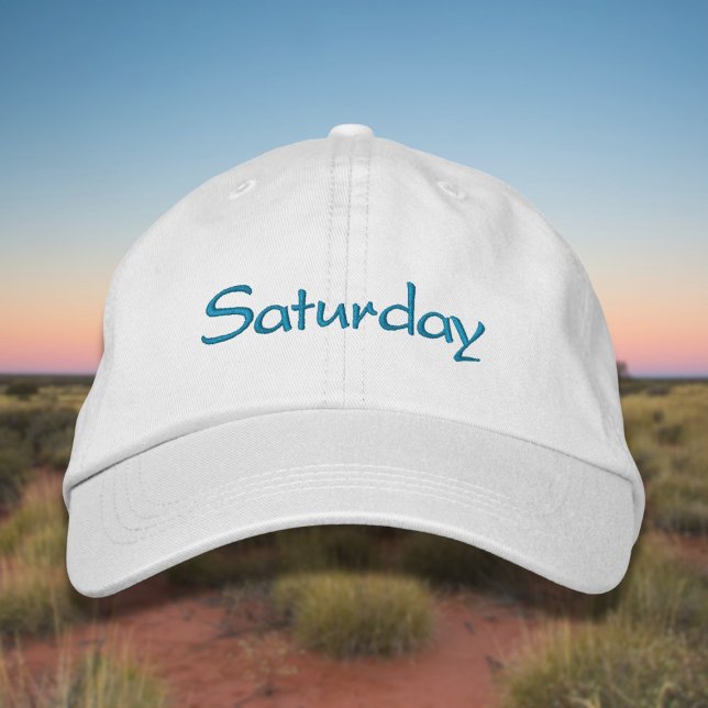 Casquette Brodée Lettres samedi en Californie Bleue (Créateur téléchargé)