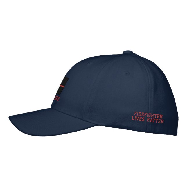 Casquette Brodée Ligne rouge mince broderie d'emplacements du (Gauche)