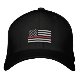 Casquette Brodée Ligne rouge mince drapeau américain de