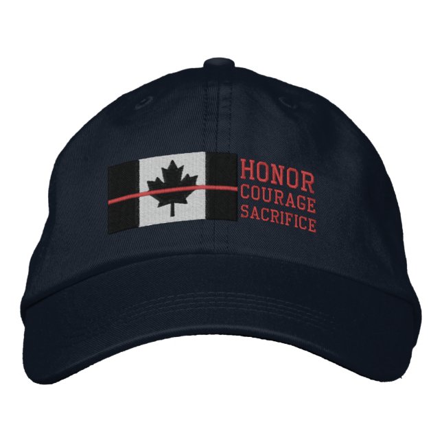 Casquette Brodée Ligne rouge sacrifice canadien de courage (Devant)