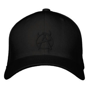 Casquette Brodée Logo anarchie noir sur noir