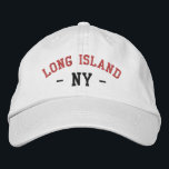 Casquette Brodée LONG ISLAND NY Preppy Rouge noir sur blanc<br><div class="desc">Preppy LONG ISLAND NY Brodé en rouge et noir sur casquette en coton blanc. Les couleurs de broderie sont personnalisables à d'autres choix de couleurs en cliquant sur le bouton "Modifier la conception". Vous pouvez également choisir la couleur du casquette sur la page principale de l'article.</div>