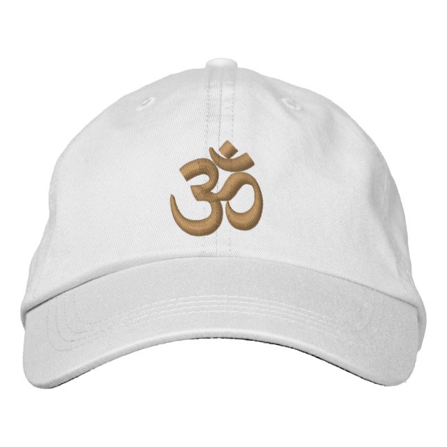 Casquette Brodée L'or de Chakra de yoga d'OM ou le customisent (Devant)