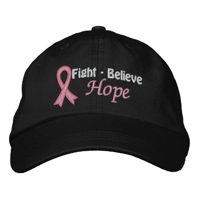Casquette Brodée Lutter contre l'espoir - Cancer du sein (Devant)