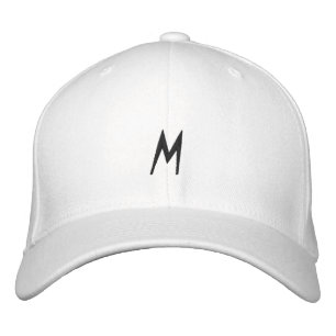 Casquette Brodée M Monogramme Initial Combine Laine Flexfit Classiq