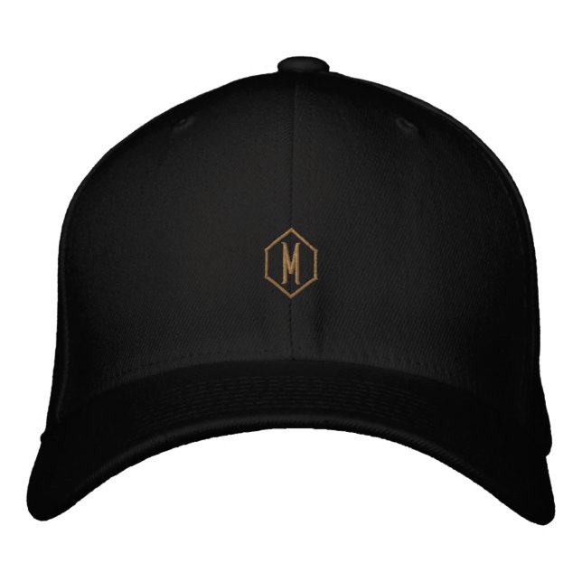 Casquette Brodée M Monogramme Initiale Combine Classique Laine Flex (Devant)