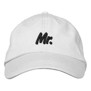 Casquette Brodée M. noir et blanc mignon chic