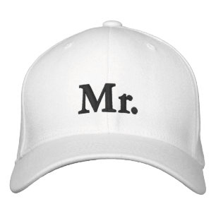 Casquette Brodée M. noir et blanc moderne élégant chic