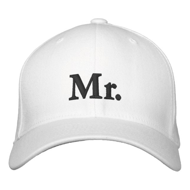Casquette Brodée M. noir et blanc moderne élégant chic (Devant)