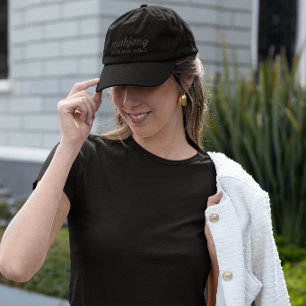 Casquette Brodée Mahjong Fils Noirs avec Mah Girls