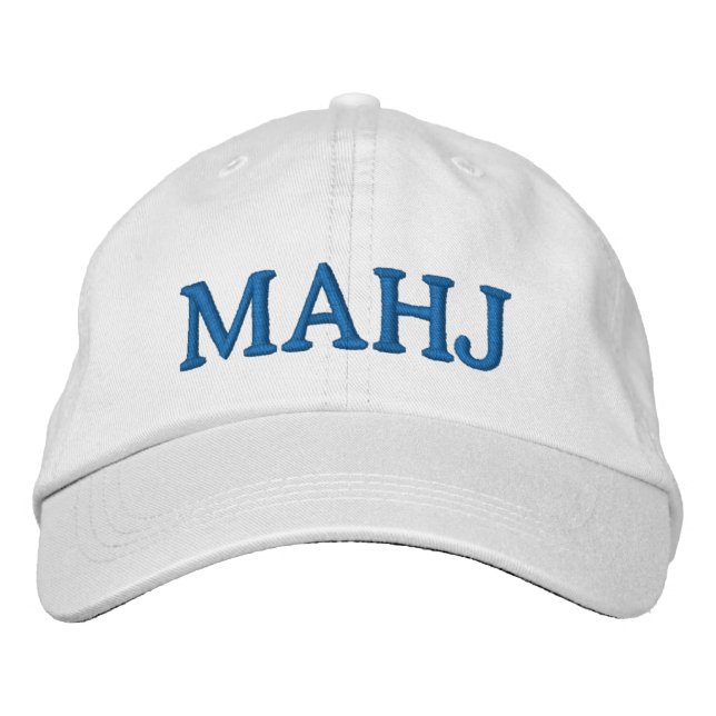 Casquette Brodée Mahjong Mahj Lover Bold Typography Simple Blue (Devant)
