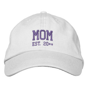 Casquette Brodée Maman Année Est. Modèle de texte violet