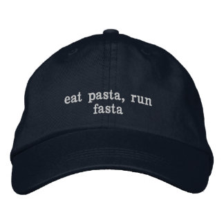 Casquette Brodée manger des pâtes, courir vite