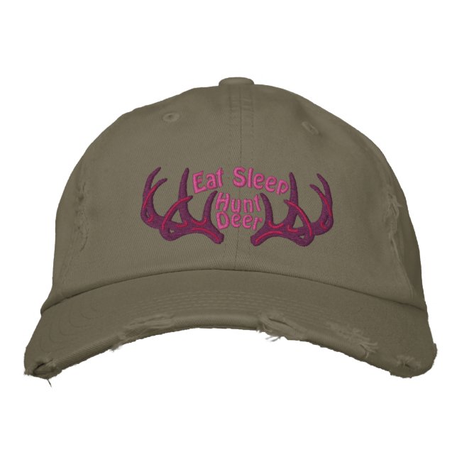 Casquette Brodée Mangez Chasse au sommeil Cerf (Devant)