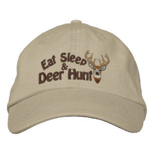 Casquette Brodée Mangez Sleep Deer Hunt White Tail Broderie