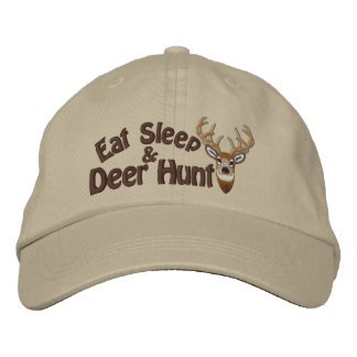 Casquette Brodée Mangez Sleep Deer Hunt White Tail Broderie