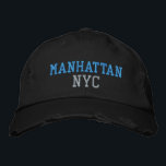 Casquette Brodée MANHATTAN NYC Bleu Gris Noir Style Vintage<br><div class="desc">BROOKLYN NYC Bleu et Gris broderie sur chapeau en coton noir style vintage distressé. La broderie est personnalisable avec d'autres choix de couleurs en sélectionnant le bouton outil "Modifier le design". Il est également possible de sélectionner la couleur du chapeau sur la page principale de l'article.</div>