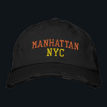 Casquette Brodée MANHATTAN NYC Orange Jaune Noir Vintage<br><div class="desc">Broderie BROOKLYN NYC Orange et Jaune sur casquette en coton noir de style vintage. La broderie est personnalisable à d'autres choix de couleurs en sélectionnant le bouton "Modifier la conception" de l'outil. Vous pouvez également choisir la couleur du casquette sur la page principale de l'article.</div>