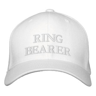 Casquette Brodée Mariage blanc rose pâle Chic Bearer