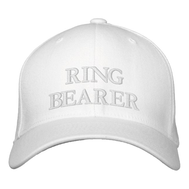 Casquette Brodée Mariage blanc rose pâle Chic Bearer (Devant)
