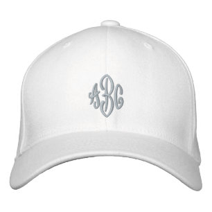 Casquette Brodée Mariage élégant bleu Dusty 3 lettres Monogramme 