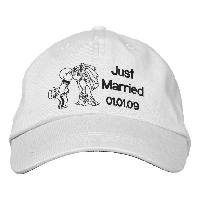 Casquette Brodée Mariés s'embrassant - Tout juste mariés (Devant)