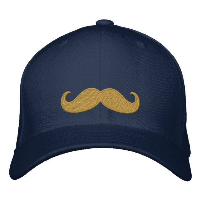 Casquette Brodée Marine moustache (Devant)