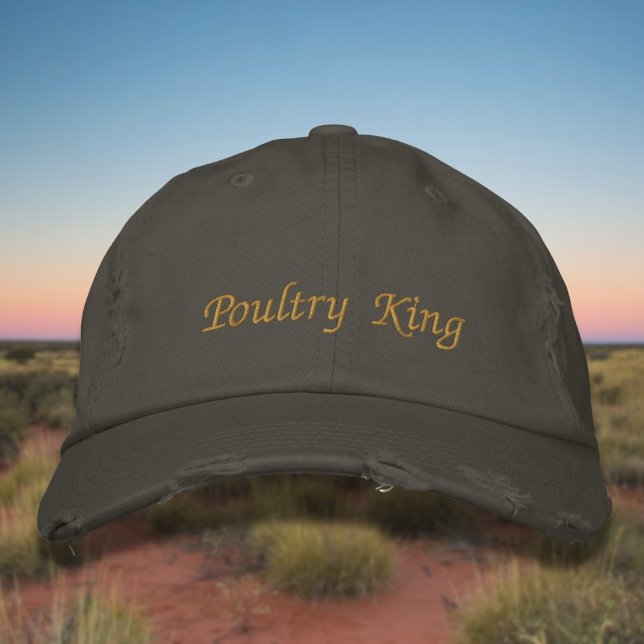 Casquette Brodée Marquage Poultry King en marron poulet (Créateur téléchargé)