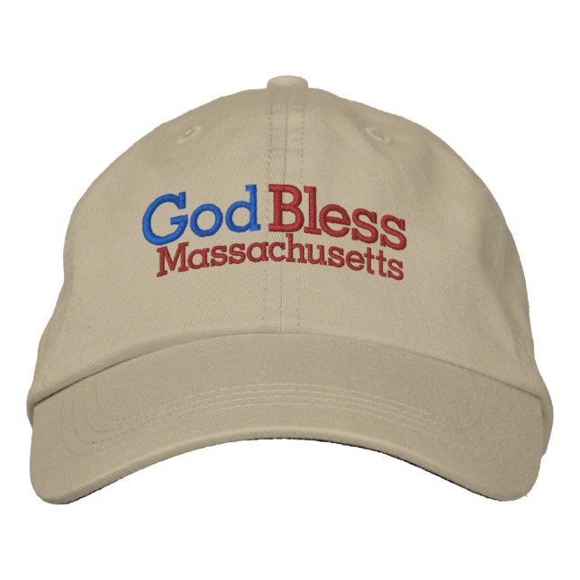 Casquette Brodée Massachusetts Dieu béni (Devant)