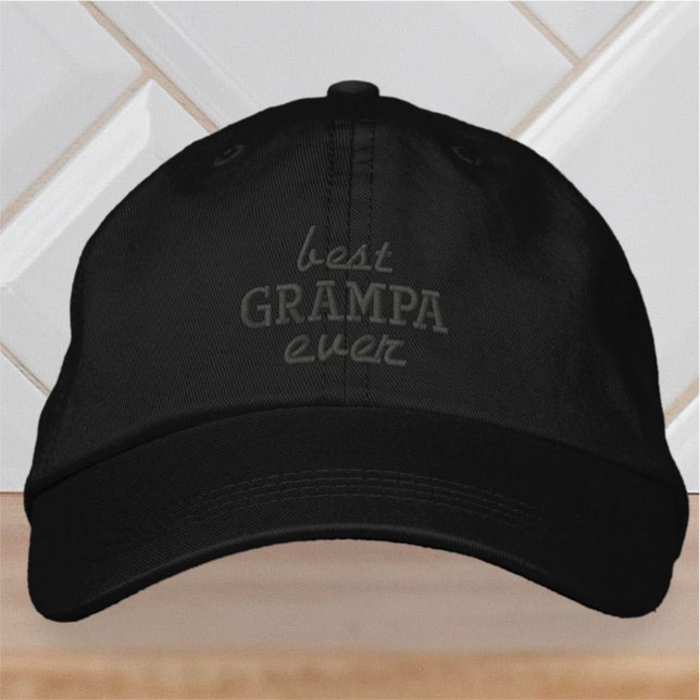 Casquette Brodée Meilleur Grampa jamais moderne Typographie simple (Créateur téléchargé)