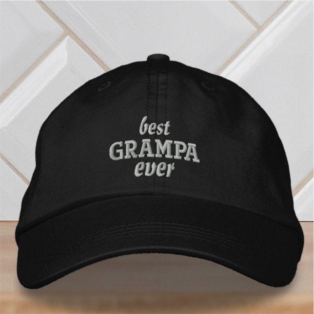 Casquette Brodée Meilleur Grampa jamais moderne Typographie simple (Créateur téléchargé)