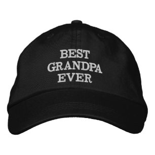 Casquette Brodée Meilleur grand-père Ever noir blanc texte personn