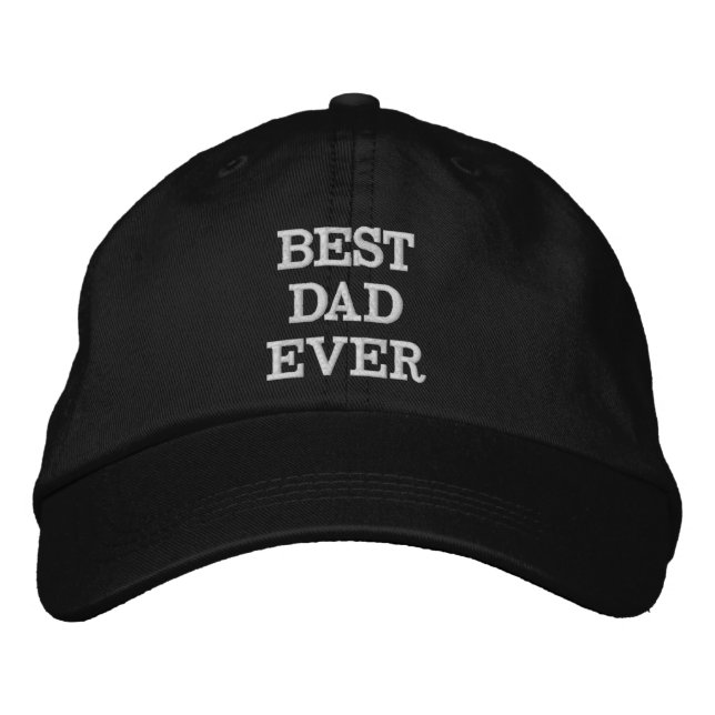 Casquette Brodée Meilleur papa Jamais noir blanc moderne typographi (Devant)