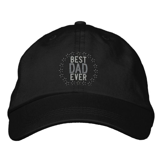 Casquette Brodée Meilleur papa jamais Toute la Broderie Star SuperP (Devant)