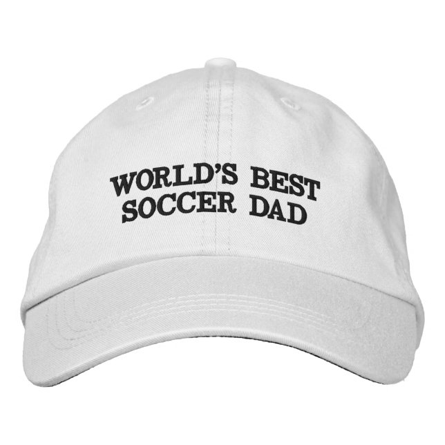 Casquette Brodée Meilleur Soccer Papa blanc noir coutume moderne (Devant)