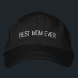 Casquette Brodée Meilleure maman Jamais noir blanc texte personnali<br><div class="desc">Best Mom Ever noir blanc texte personnalisé mignon cool moderne brodé Casquette de baseball. Style moderne,  minimaliste,  simple,  élégant. avec texte entièrement personnalisable. Disponible en plusieurs couleurs et options.</div>